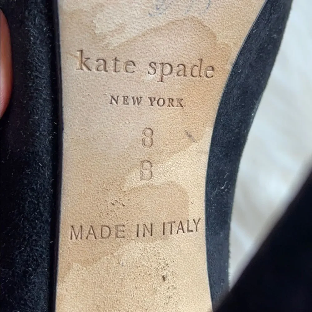 Kate Spade Loire‎ Black Dotted Suede Heels Sz 8